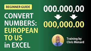 excel covert european numbers to us