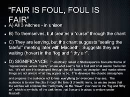 fair is foul and foul is fair in macbeth essay cf fair is foul and foul is fair in macbeth essay