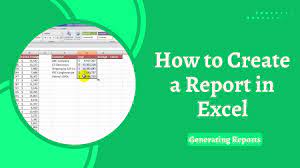 report in excel generating reports