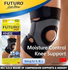 3m3m Futuro Sport Moisture Control Knee Support Knee Brace Knee Guard Joint Support Open Patella Loose Knee Cap Injury Prevention