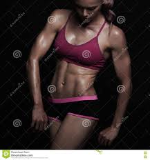 Athletic Girl Gym Concept Muscular Fitness Woman Trained Female