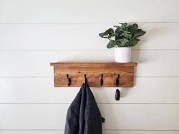 Modern Coat Rack Wooden Wall Shelf