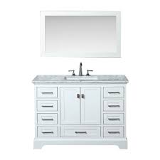 Absolutely no mdf or cheap particle board anywhere in this product. Stufurhome Newport White 48 Inch Single Sink Bathroom Vanity With Mirror The Home Depot Canada