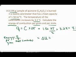 Energy Of Combustion From Calorimeter