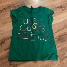 United Colors Of Benetton Green T Shirt Size Xxs
