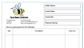 Invoices Receipts Mindingkids Childminder Invoice Template