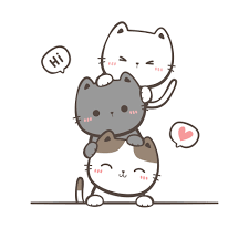 stack of cute cat kitty cartoon doodle