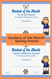Student Of The Month Sailing Theme A Plus Learning My