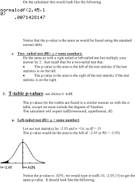 Z Table P Values Use Choice 2 Normalcdf Pdf Free Download