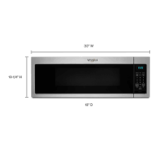 whirlpool 1 1 cu ft low profile over