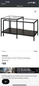Ikea Black Glass Coffee Table 2 In 1