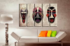 African Mask Art Ethnic Canvas Tribal