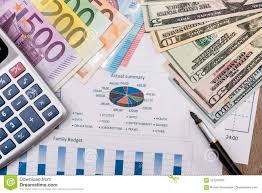 Business Chart With Euro Dollar Stock Image Image Of