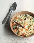 aromatic peas and carrot pilaf for one