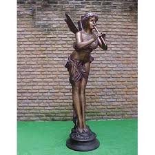 bronze fairy lady with flute large