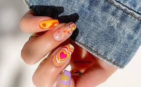 eclectic nail art with mismatched nails