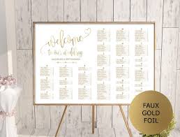 Gold Wedding Seating Chart Template Alphabetical Seating