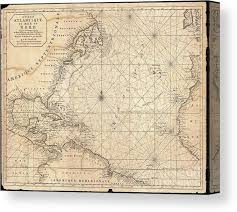 1683 Mortier Map Of North America The West Indies And The Atlantic Ocean 1683 Canvas Print