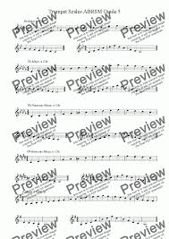 Trumpet Scales Grade 5 Abrsm For Solo Instrument Trumpet In Bb By Trad Sheet Music Pdf File To Download