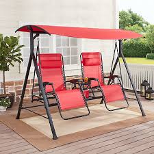 Outdoor Reclining Swing With Canopy
