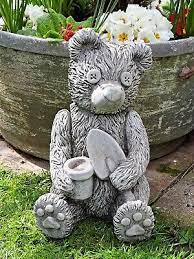 Gardener Teddy Bear Garden Statue