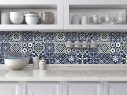 Stick Decal Blue Kitchen Tiles