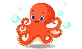 Cute Octopus Cartoon gambar png
