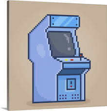 8 bit pixel of retro game machine wall