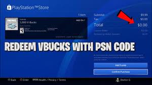 how to redeem vbucks with psn codes