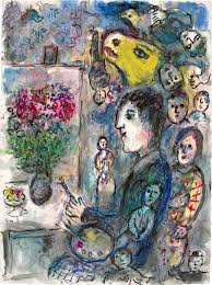Peintre au Chevalet au Bouc Jaune - Marc Chagall (1887 - 1985) - Buy  Original Art Online