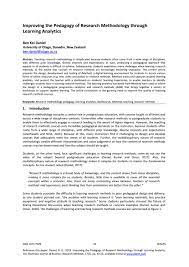 Methodology research paper example is a useful tool for writing a research because it demonstrates the principles of structuring the research methodology section. Improving The Pedagogy Of Research Methodology Through Learning Analytics By Academic Conferences And Publishing International Issuu