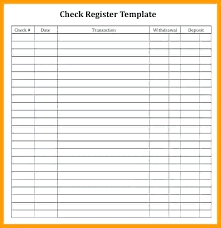 Blank Check Register Template Checkbook Registers To Print