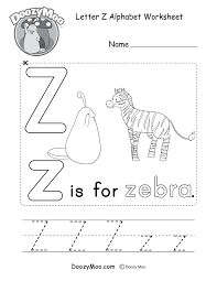 uppercase letter z tracing worksheet