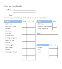 Home Inspection Checklist Free Excel Template Fleet Vehicle