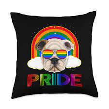 Amazon.com: Bulldog Dog Gay Lesbian Bisexual LGBTQ Pride Bulldog Dog LGBT  Rainbow Gay Lesbian Funny LGBTQ Pride Throw Pillow, 18x18, Multicolor :  Home & Kitchen
