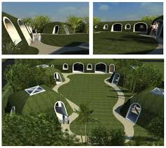 prefab dome home with a vegetative roof
