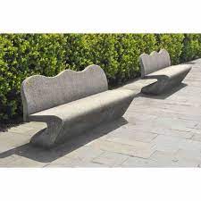 Grey Outdoor Concrete Garden Bench