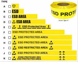 yellow zebra esd caution tape for