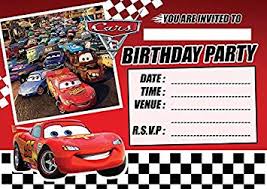 Cars 3 Childrens Birthday Party Invites Invitations X 10 Pack