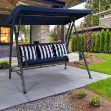 Metal Patio Swing With Canopy