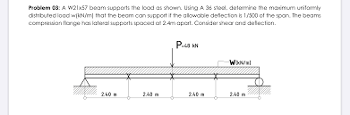 w21x57 beam supports the load