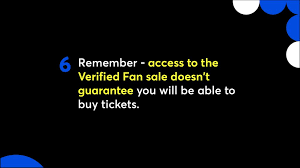 ticket ing tips for verified fan