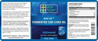 Blue Ice Fermented Cod Liver Oil 8 Fl Oz 237 Ml Green
