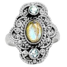 blue topaz 925 silver ring jewelry