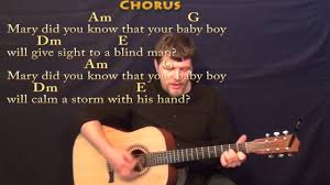 Mary Did You Know Strum Guitar Cover Lesson In Am With Chords Lyrics
