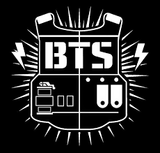 The emoji features a bulletproof vest with the bands initials bts on it. Wings Bts Font