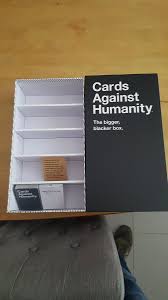 C ards against humanity is one the most popular card games for horrible people and for good reason. Cardsagainsthumanity On Twitter The Bigger Blacker Box Is A Storage Case You Can Get The Main Game At Https T Co A3e0tozrmb