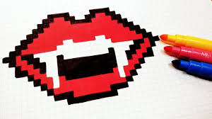 Si vous êtes plus … Halloween Pixel Art How To Draw Vampire Lips Pixelart Youtube