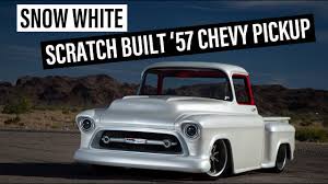 57 chevy truck restomod snow white