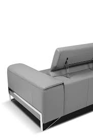 fixed leather sofa with headrest